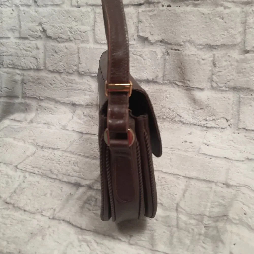 Vintage 1960s Brunettini Purse Leather Shoulder Bag Italian Designer Roma - Picture 11 of 13